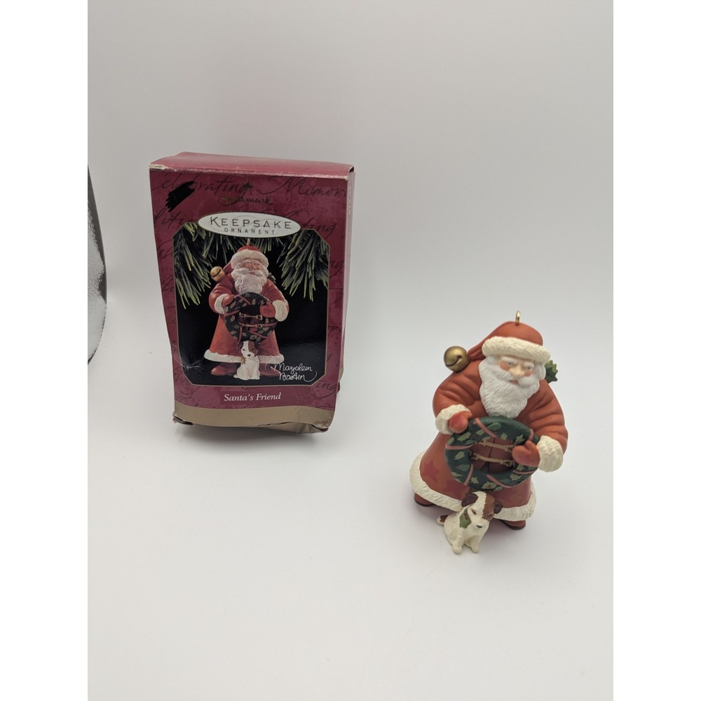 Hallmark Keepsake Ornament Santas Friend 1997 Marjolein Bastin Dog Vintage